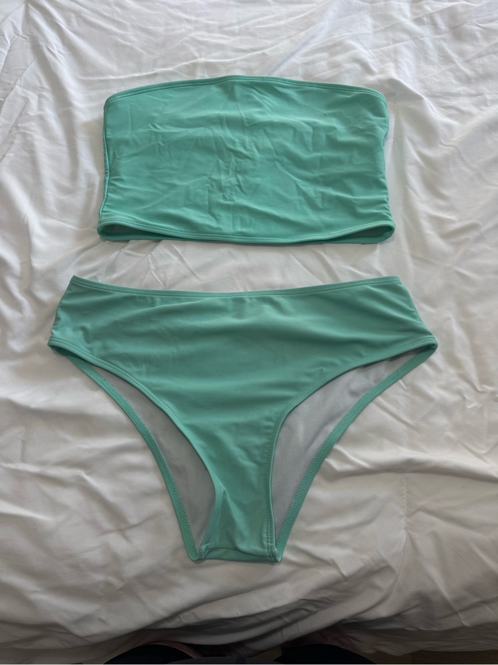 SHEIN Mint Green Bandeau Bikini Set